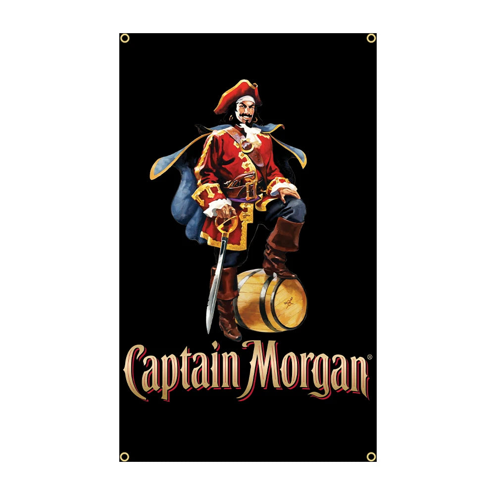 Captain Morgan Rum Flag 3x5 Ft - 90x150cm Printed Polyester Banner for Wall Decor, Parties, and Bars - Premium flag from Lizard Vigilante - Just $11.99! Shop now at Lizard Vigilante