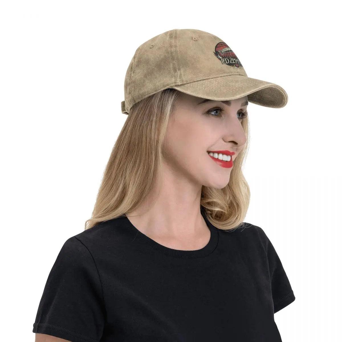 Unisex Leds Mothership Zeppelins Baseball Cap Retro Distressed Denim Adjustable Dad Hat - Premium Hats from Lizard Vigilante - Just $20.99! Shop now at Lizard Vigilante