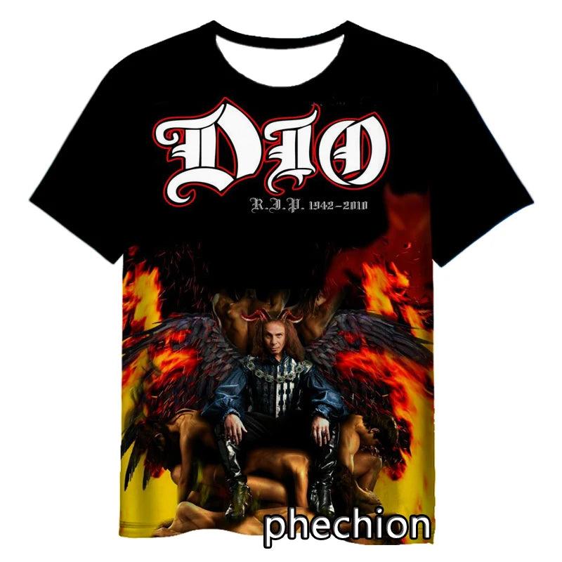 DIO Rock Metal God Rock 3D Print Short Sleeve T-Shirt Rest In Peace RIP Casual Hip Hop Summer T Shirt Tops - Premium  from Lizard Vigilante - Just $24.99! Shop now at Lizard Vigilante