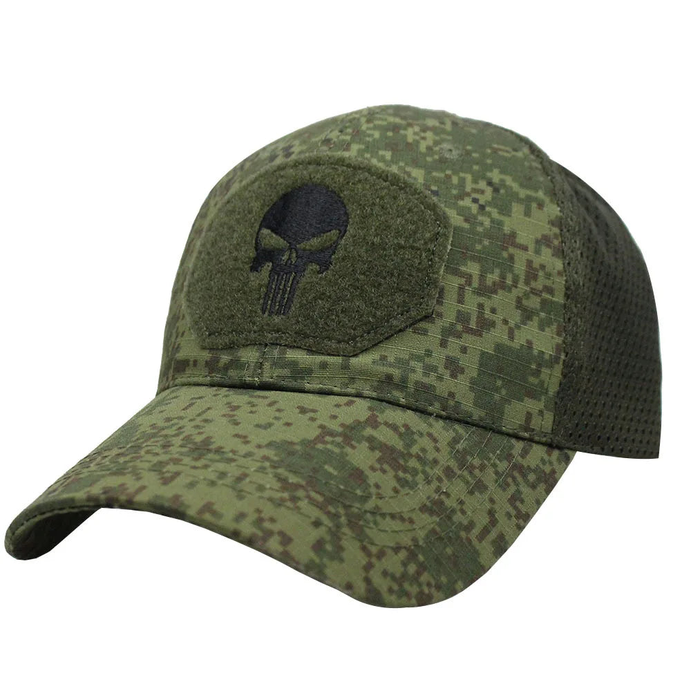 Tactical Camouflage Baseball Cap Mesh Breathable Special Forces Tactical Camo Hat Skull Duck Visor Hat - Premium  from Lizard Vigilante - Just $8.99! Shop now at Lizard Vigilante