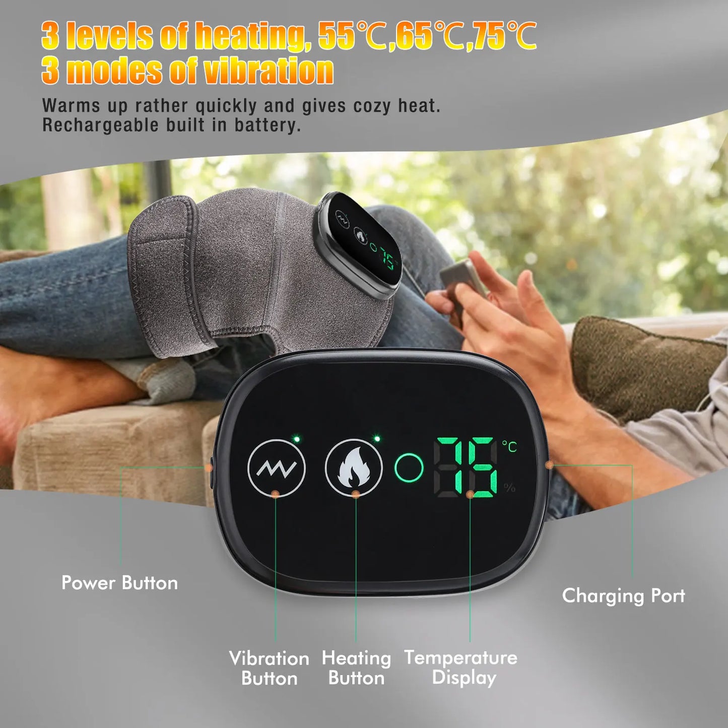 Electric Heating Knee Massager Joint Elbow Knee Pad Shoulder Pad Vibration Knee Shoulder Massage Health Care - Premium  from Lizard Vigilante - Just $23.99! Shop now at Lizard Vigilante