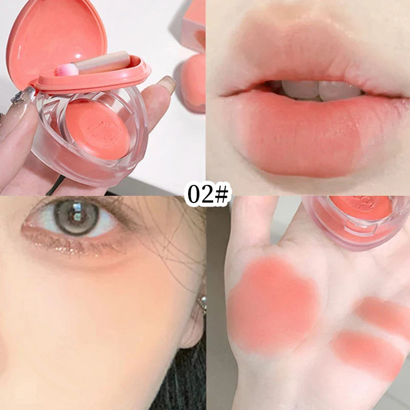 Gegebear Heart-Shaped Lip and Cheek Balm — Fine-Milled, Soft Matte Finish with Delicate Pink Tones for a Blushing Look