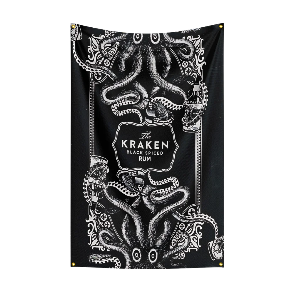 Krakens Rum Flag – 3×5ft Polyester Printed Alcohol & Beer Banner for Indoor and Outdoor Decor - Premium flag from Lizard Vigilante - Just $15.99! Shop now at Lizard Vigilante