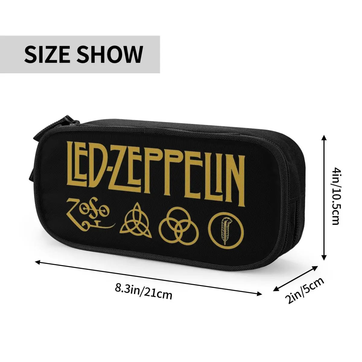 Led Zeppelin Pencil Case Large-capacity Heavy Metal Music Band Office Accessories Double Layer Pencil Case Stationery - Premium pencil case from Lizard Vigilante - Just $19.99! Shop now at Lizard Vigilante