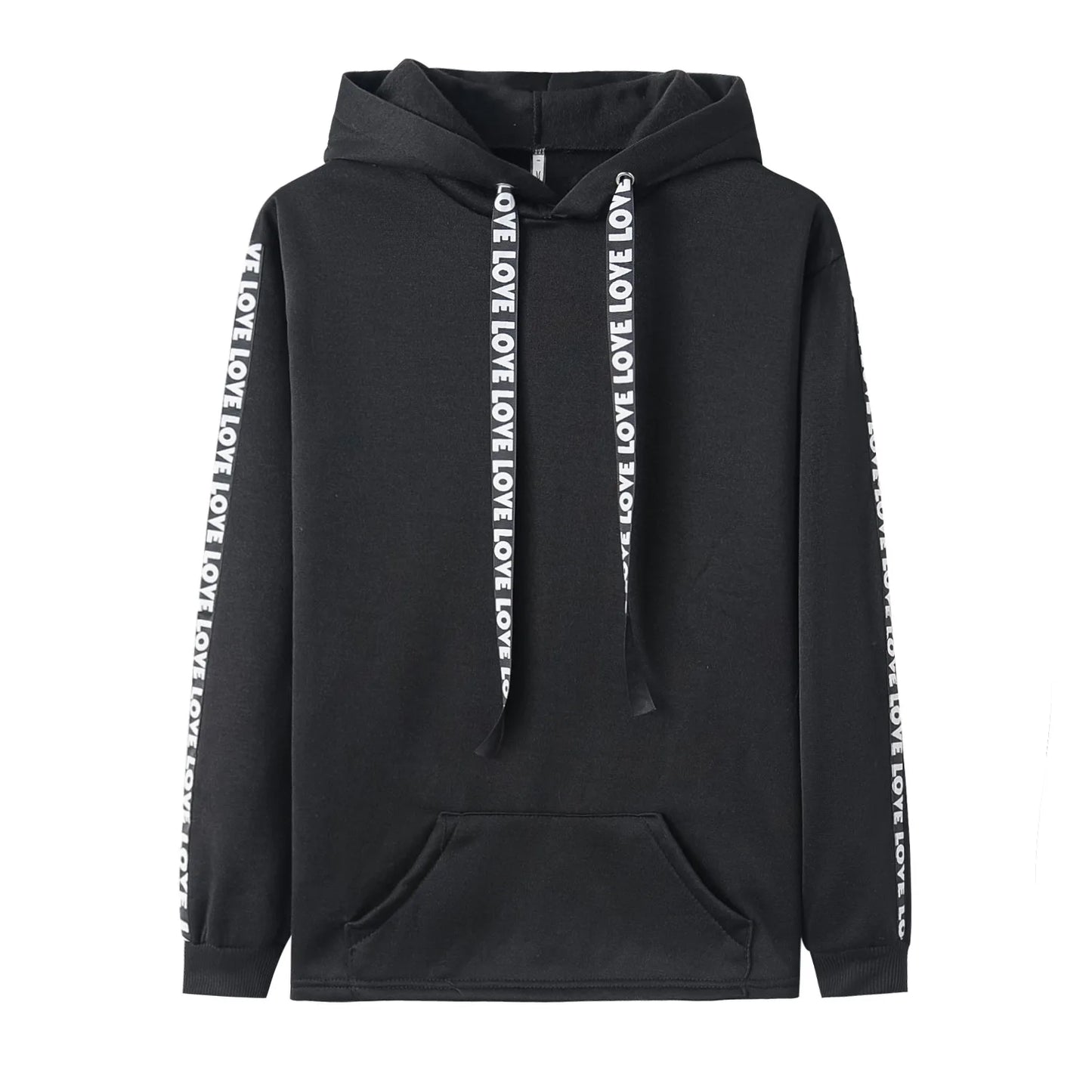 Ribbon Riot Street Hoodie — Letter-Laced Thunder (Ultra-Light Slim Pullover)