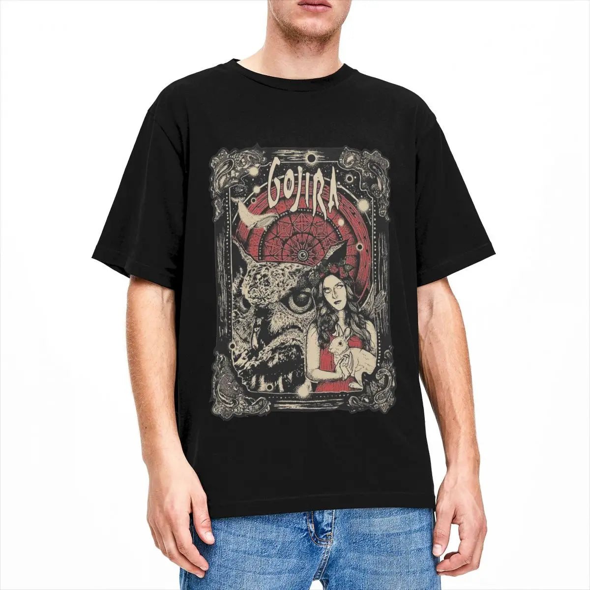 Men's Vintage Gojira Rock Band T-Shirt - 100% Cotton, Short Sleeve, Round Neck Tee in Plus Sizes Up to 6XL - Premium t-shirt from Lizard Vigilante - Just $21.99! Shop now at Lizard Vigilante