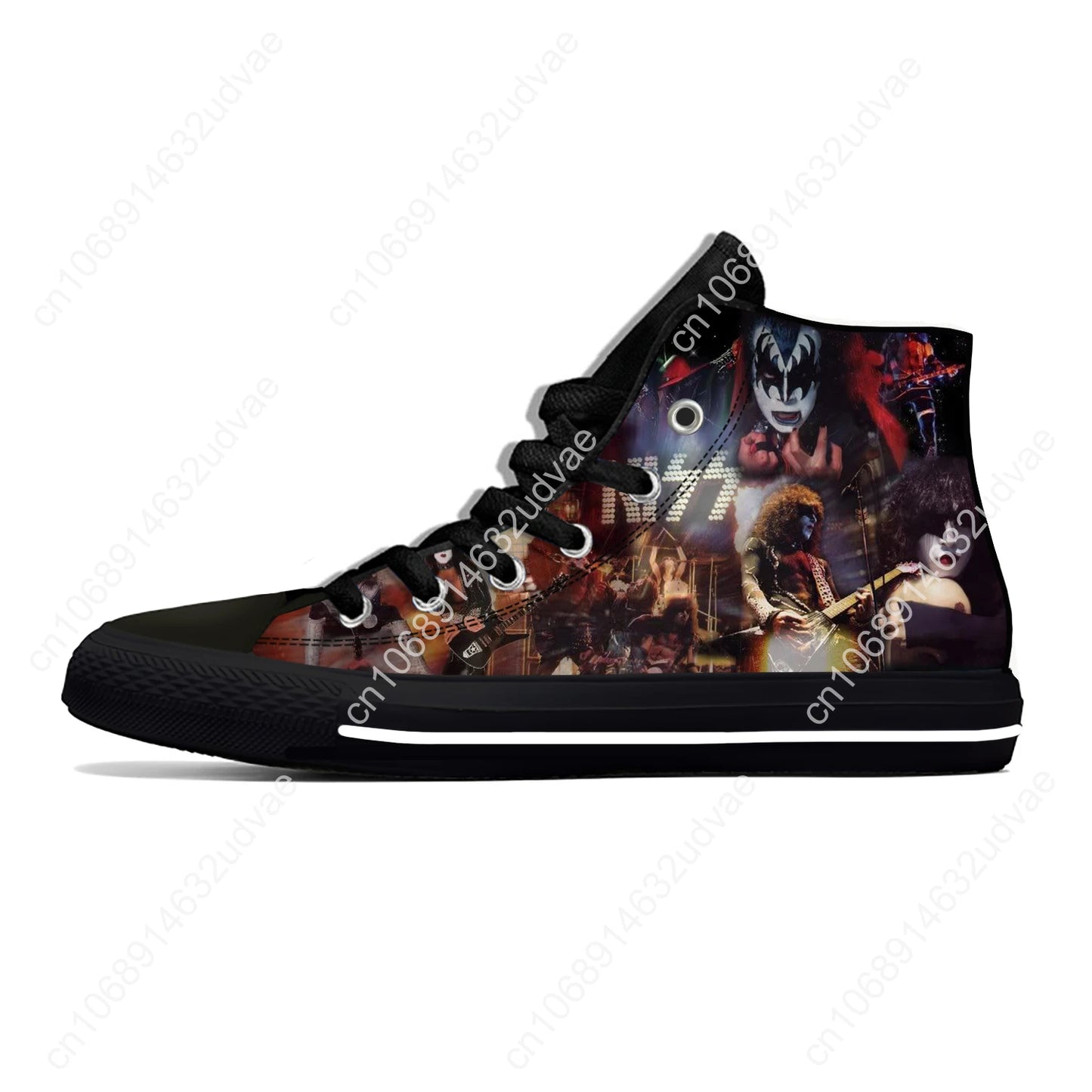 Kiss Rock Band High Top Shoes Hot Summer Heavy Metal Music Novelty Casual Latest Shoes Men Women Fashion Classic Board Sneakers - Premium t-shirt from Lizard Vigilante - Just $44.88! Shop now at Lizard Vigilante