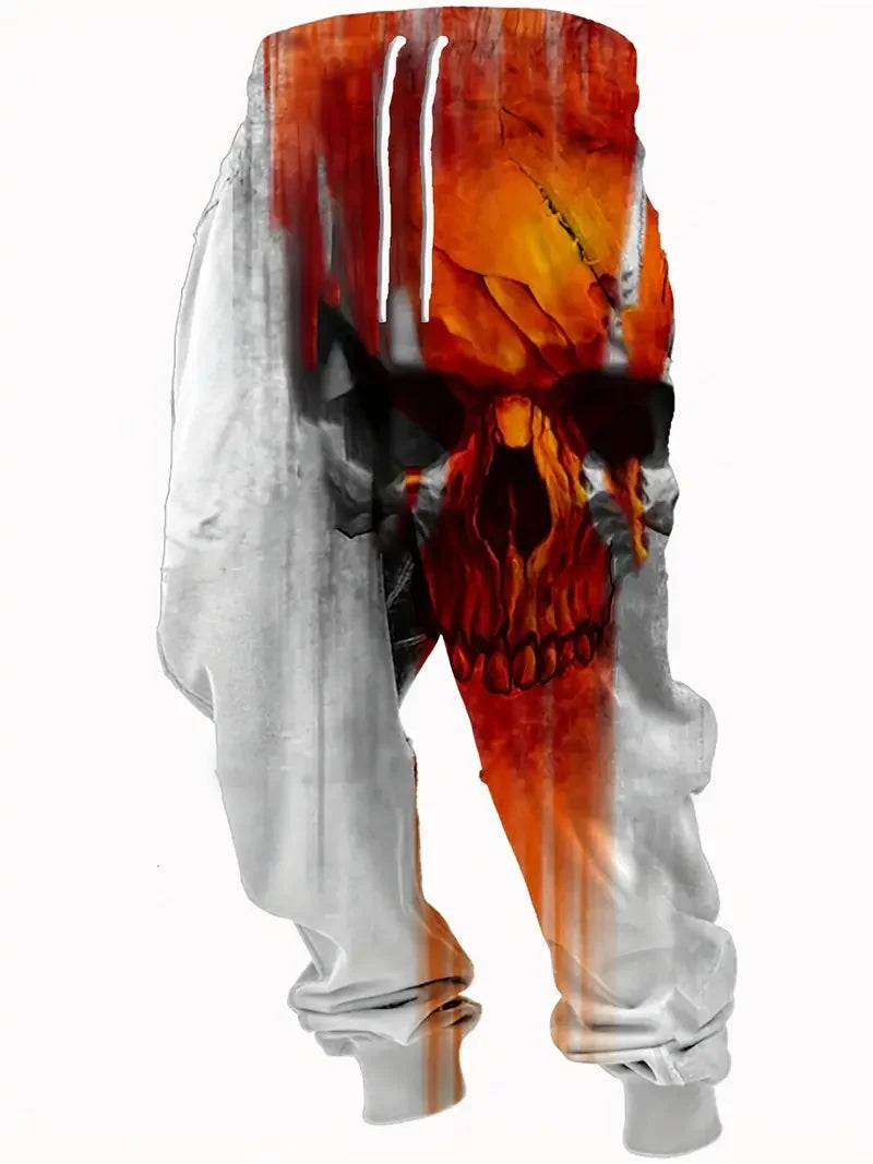 Skull Print New Colorful High-Quality Ice Silk Long Pants For Men's Slim Fit Elastic And Quick Drying Outdoor Running Pants ML4 - Premium  from Lizard Vigilante - Just $23.99! Shop now at Lizard Vigilante