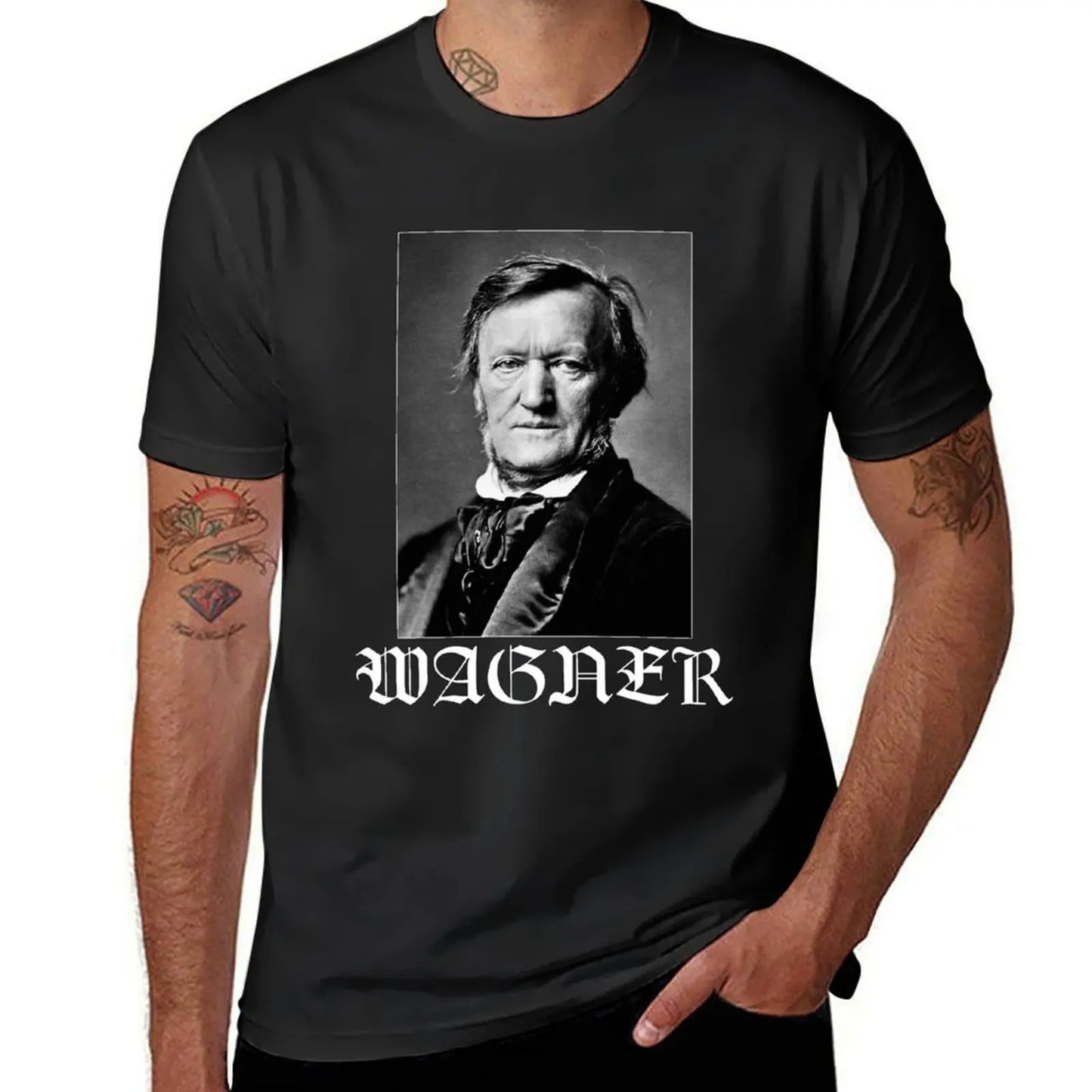 Richard Wagner Black Metal Style Logo T-Shirt Classical Music Death Blouse Graphics shirts graphic tees summer clothes t shirts for men - Premium t-shirt from Lizard Vigilante - Just $24.79! Shop now at Lizard Vigilante