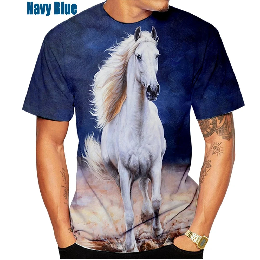 New Fashion 3D Printed Animal Horse T-Shirt for Men and Women – Creative Casual Tee, Lightweight & Quick-Dry - Premium T-Shirts from Lizard Vigilante - Just $22.99! Shop now at Lizard Vigilante