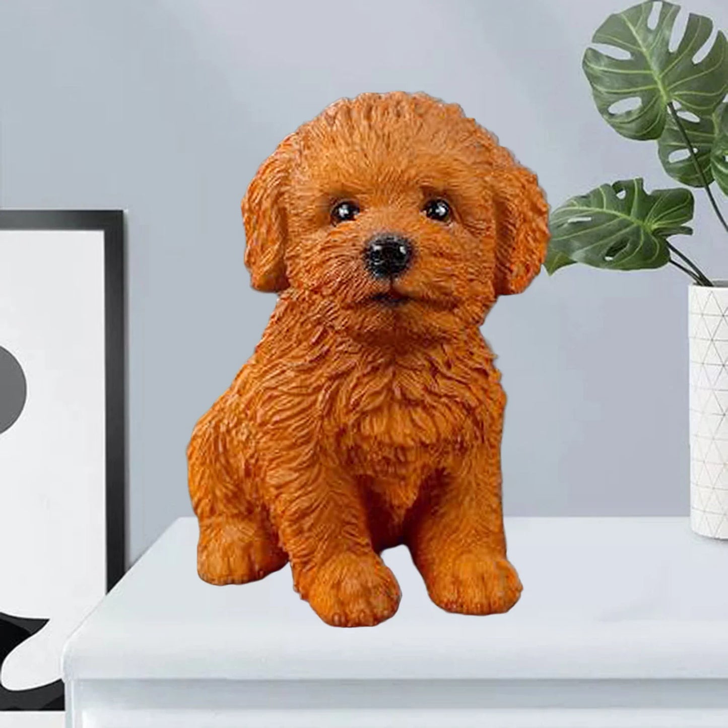 Creative Dog Figurine Statue Sculpture Crafts Collection for Living Room Desktop Office Decor Ornament Kids Gift