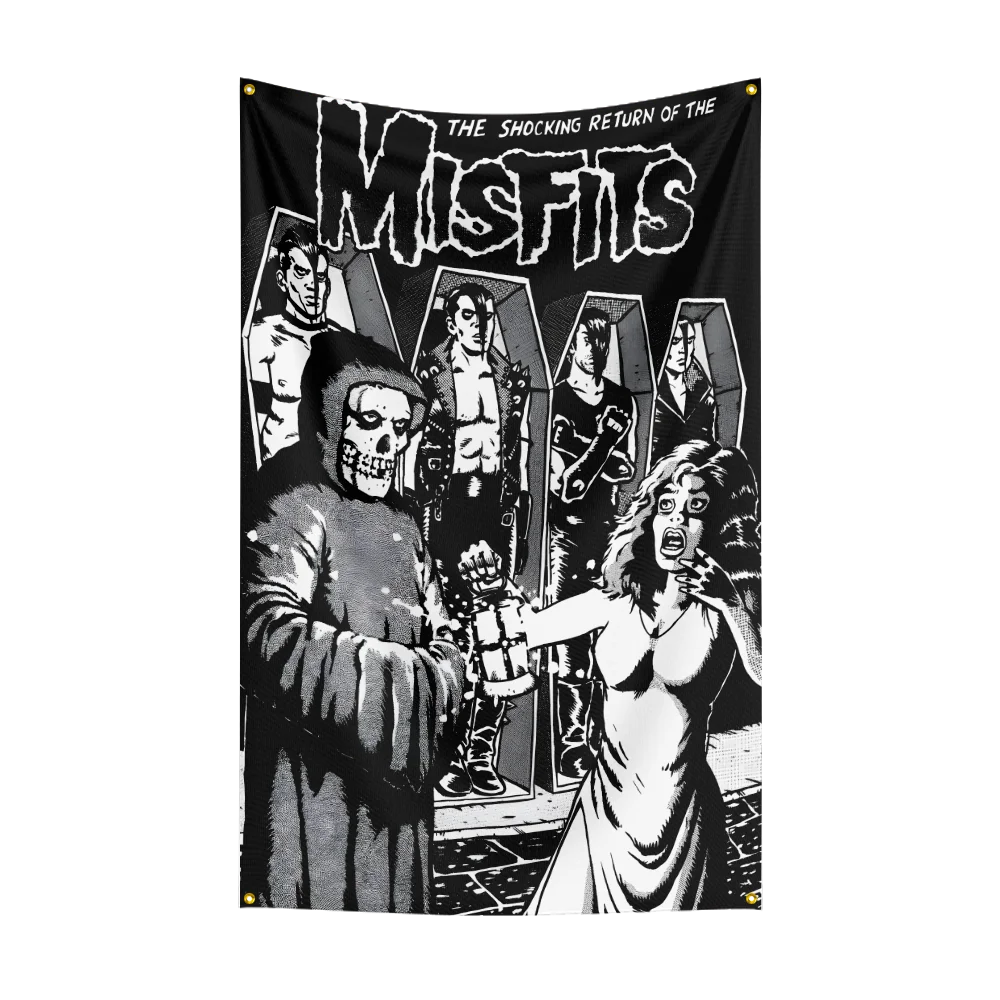 3x5 Ft Punk Band The Misfits Flag – Polyester Digital Printing Banner for Bedroom, Wall Art, Outdoor Tapestry Decoration - Premium flag from Lizard Vigilante - Just $17.99! Shop now at Lizard Vigilante