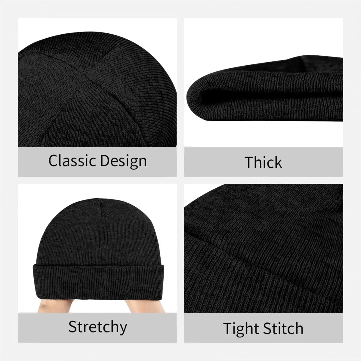 Death Metal Band Knitted Beanie – Unisex Autumn/Winter Acrylic Crochet Cap - Premium cap from Lizard Vigilante - Just $21.08! Shop now at Lizard Vigilante