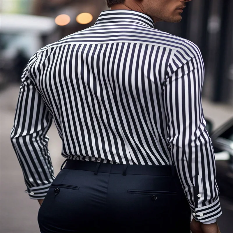 Royal Vice Men’s Luxury Striped Silk Shirt – Business Rebel Fit Up To 6XL - Premium shirt from dsers - Just $23.99! Shop now at Lizard Vigilante