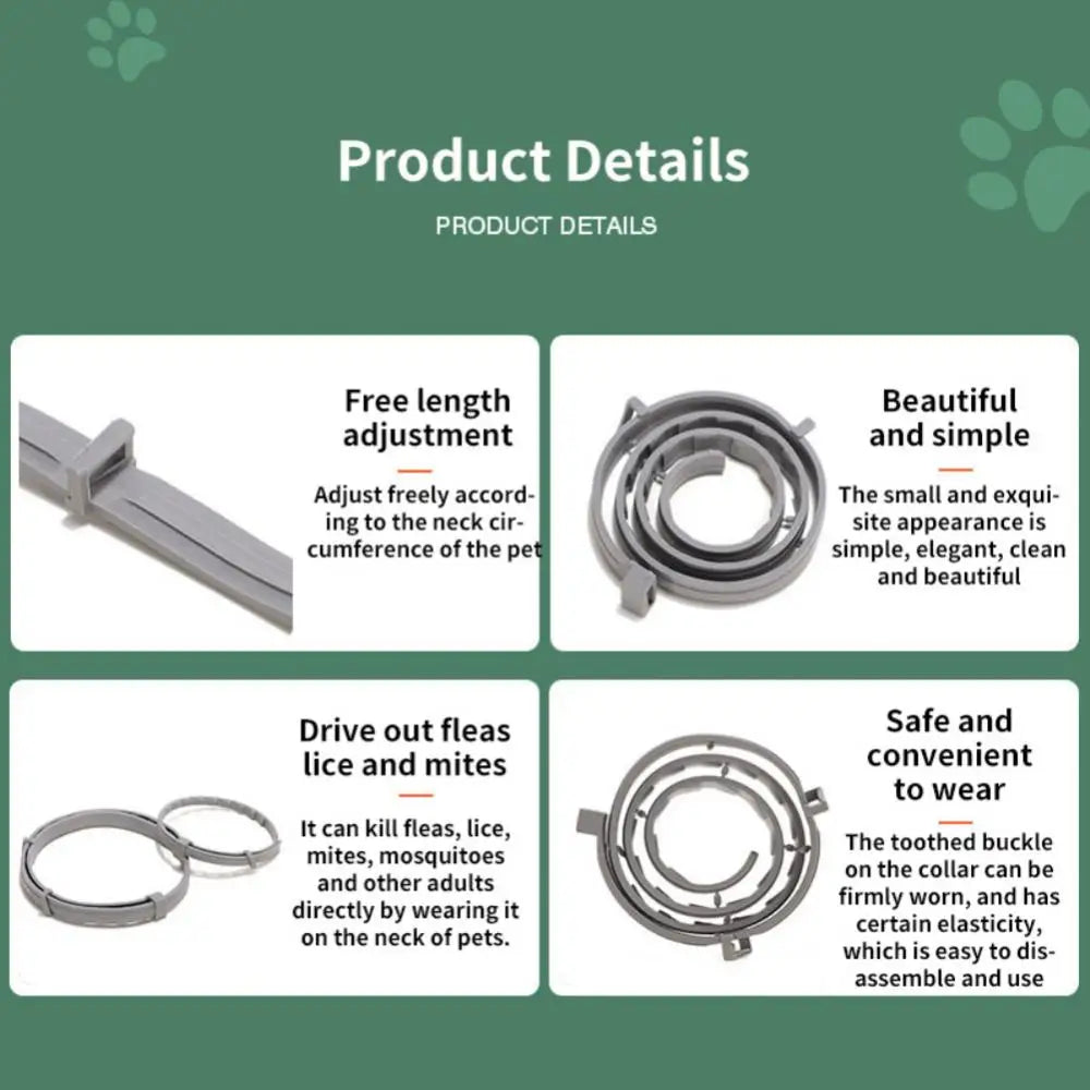 Dog Anti Flea And Ticks Cats 2/1PCS Collar Pet 8 Month Protection Retractable Pet Collars Suitable For Puppy Cat Dog Accessories - Premium flea collar from Lizard Vigilante - Just $12.99! Shop now at Lizard Vigilante