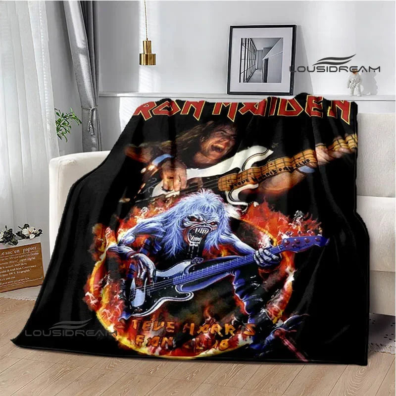 Iron Maiden Printed Blanket – Soft Flannel Kids & Adults Throw | Warm, Portable, and Perfect for Home or Travel - Premium blanket from dsers - Just $33.66! Shop now at Lizard Vigilante