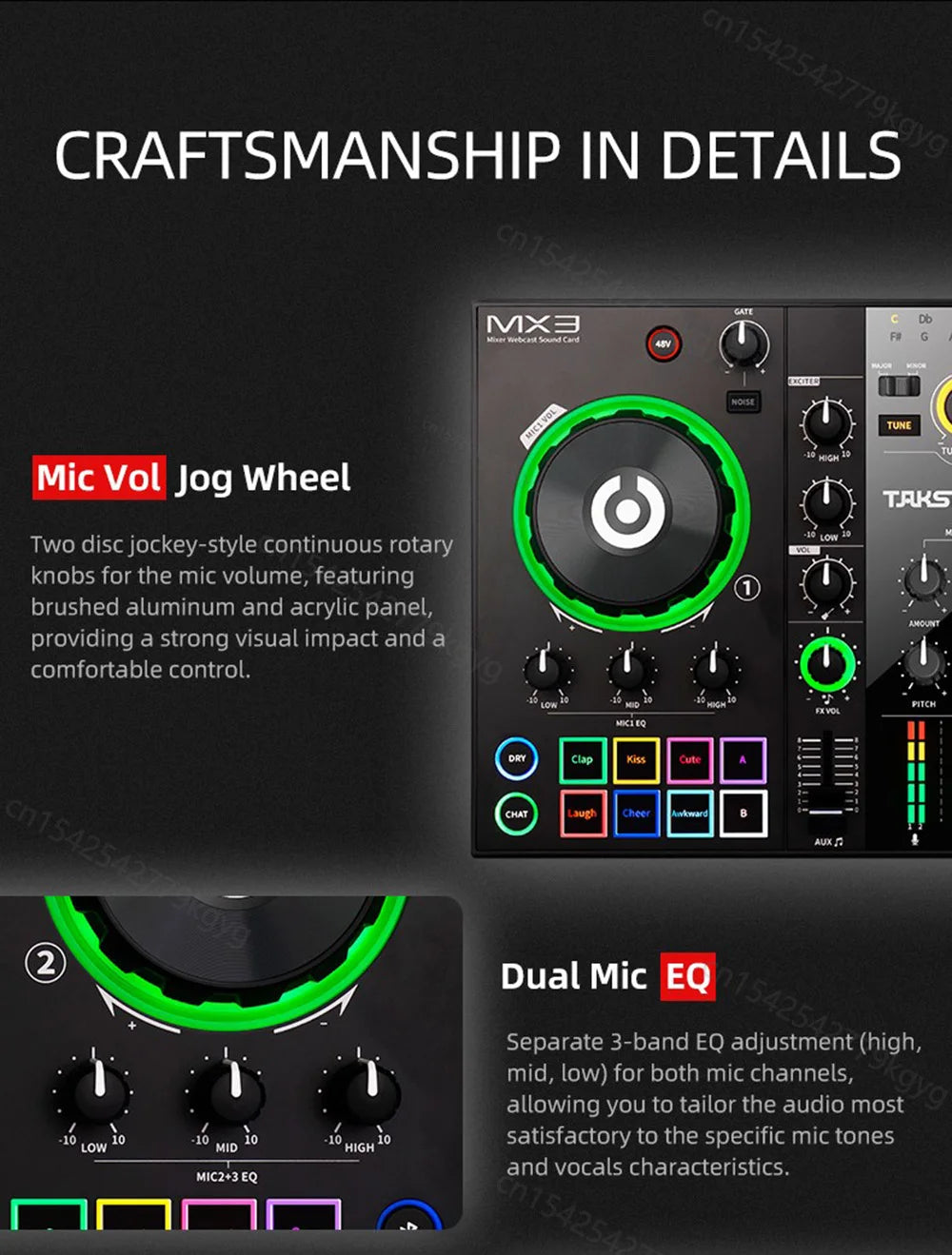 Takstar MX3 RiotMixer — Apocalypse Edition | Pro Webcast Sound Card With 16 FX, Dual XLR, Noise-Killer Engine & Chaos Control Console