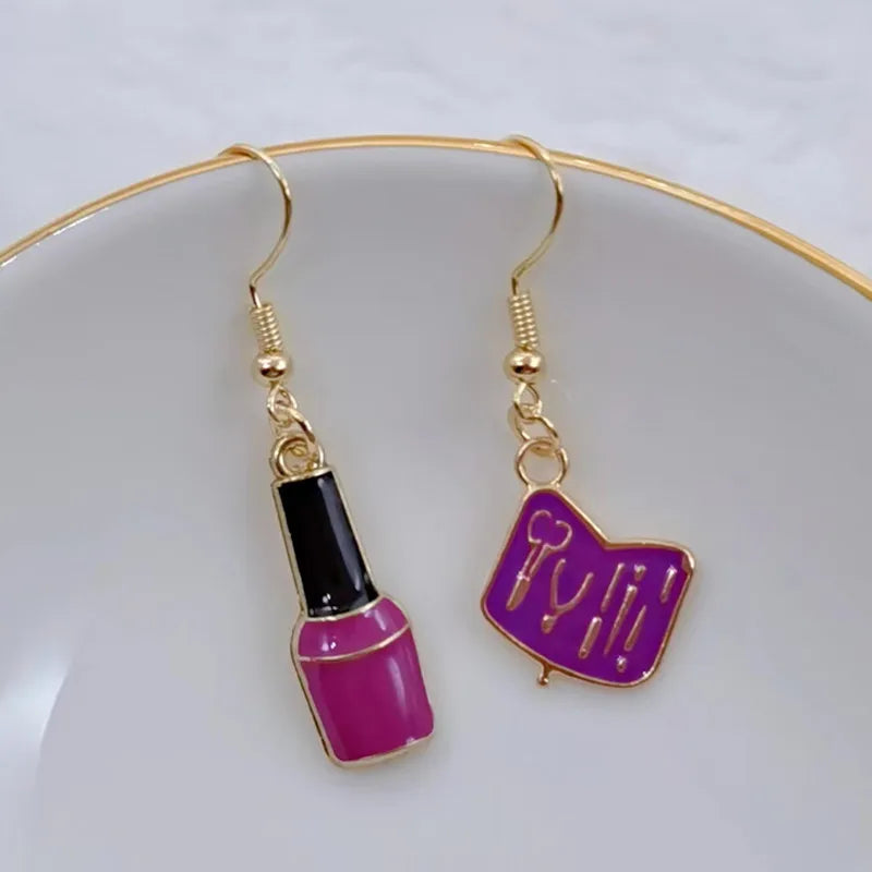 Creative nail salon art nail polish enamel earrings ladies girls gifts