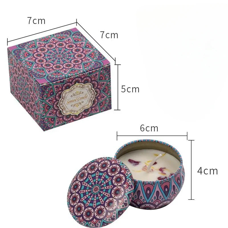 1Pcs/Box Scented Candle Set Gift Islamic Arabian Patterns Fragrance Candle Jar DIY Smokeless Couples Romantic Incense Candles