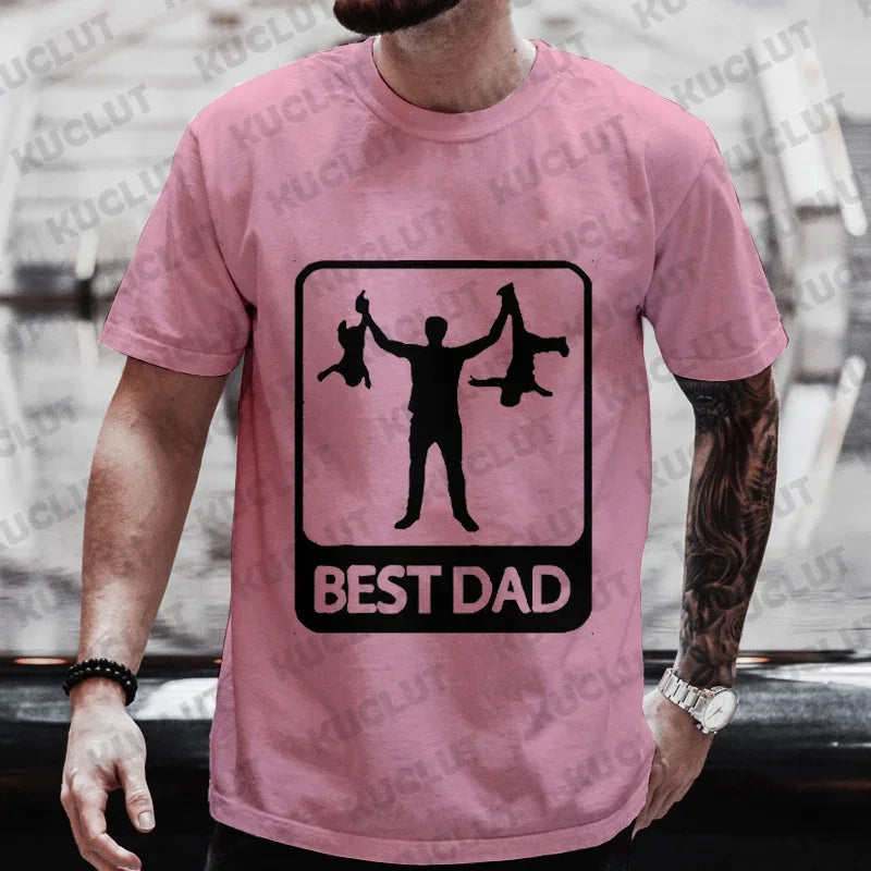 Best Dad Graphic Tee – Funny Ultimate Men's T-Shirt with Short Sleeves, Lightweight, Moisture-Wicking, and Wrinkle-Free Comfort - Premium t-shirt from Lizard Vigilante - Just $23.88! Shop now at Lizard Vigilante