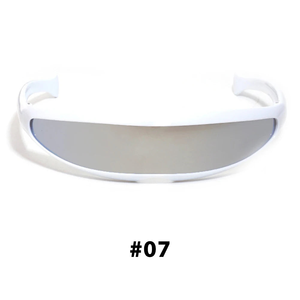 CYBERPUNK VIGILANTE: Futuristic Cyclops Laser Visor Shades – UV400, Mirrored, Sci-Fi Streetwear Eyewear - Premium shades from Lizard Vigilante - Just $8.99! Shop now at Lizard Vigilante