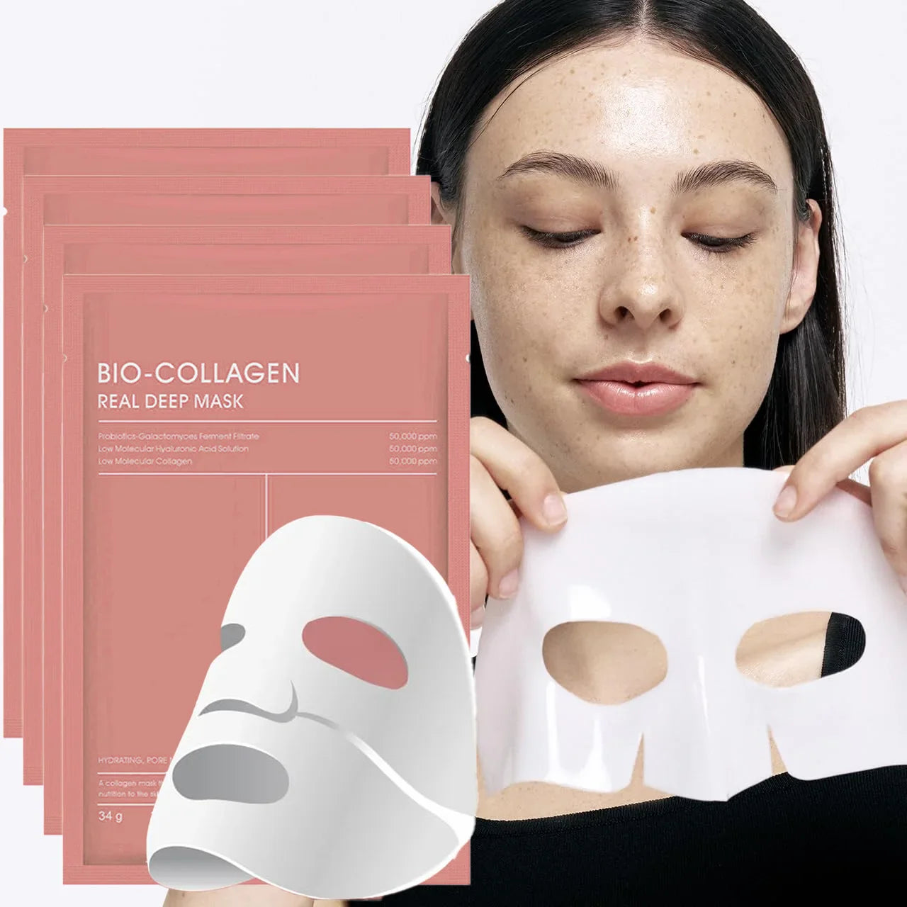 Bio-Collagen Face Mask Collagen Protein Hydrogel Soft Gel Mask Deep Moisturizing For Women Skin Care Products