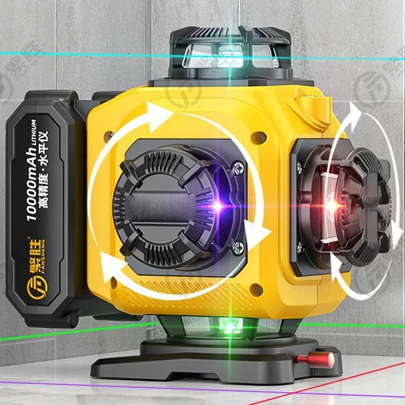 XMSJ FS-9981 360° 3D/4D Multi-Line Laser Level – 12/16 Line Self-Leveling Precision Tool with Remote, Power Display, and 8000mAh Pro Battery - Premium laser level from dsers - Just $230.99! Shop now at Lizard Vigilante