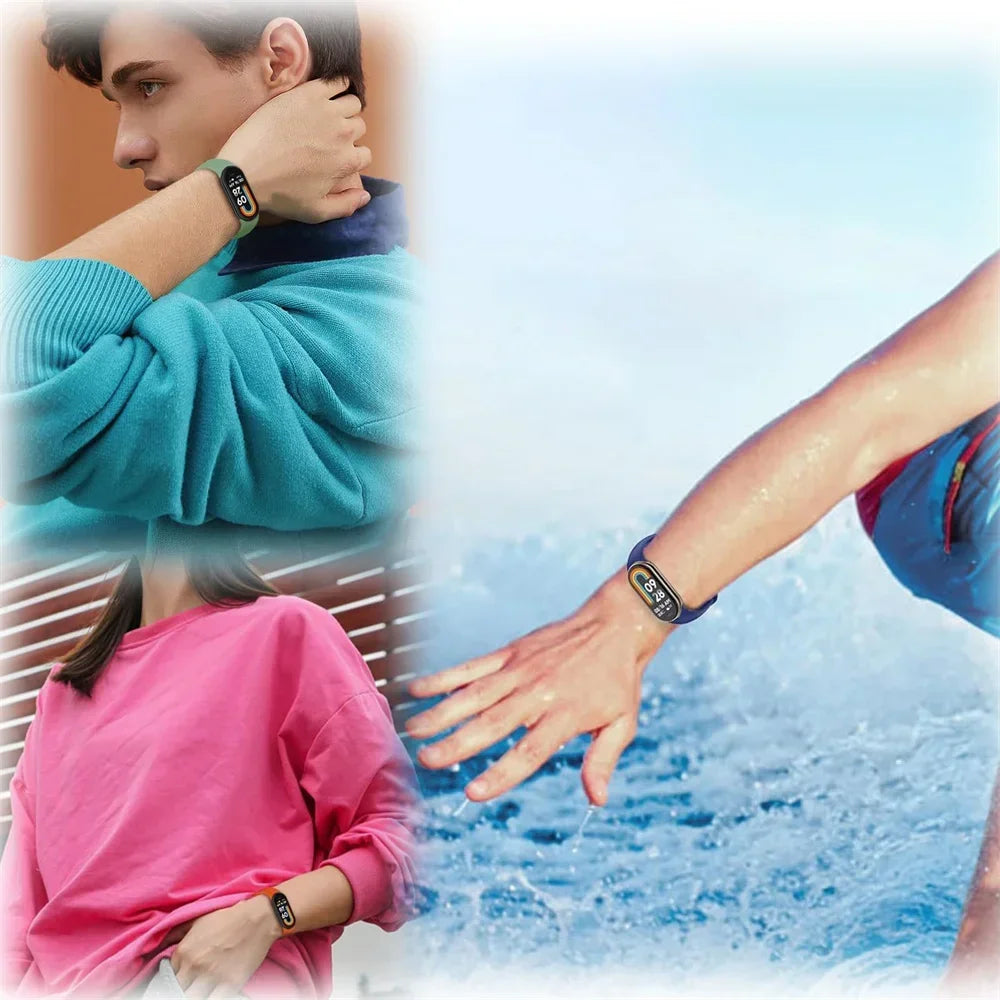 Sport Watchbands For Xiaomi Mi band 8-9 NFC Replacement miband9/8 silicone Bracelet waterproof Strap smart mi band 9 Accessories