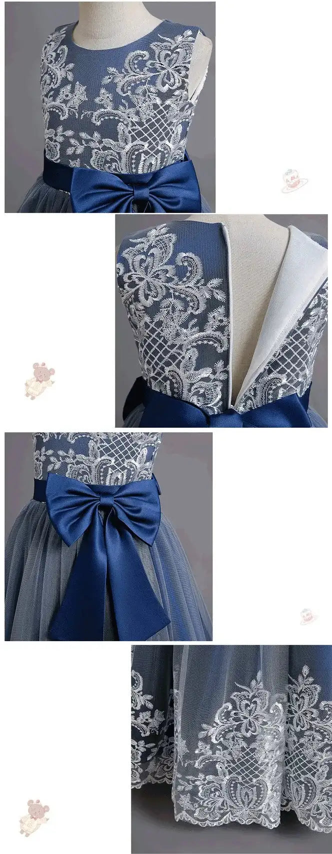 New Christmas Party Princess long dress children's dress children's gauze lace birthday party dinner ball big butterfly dress