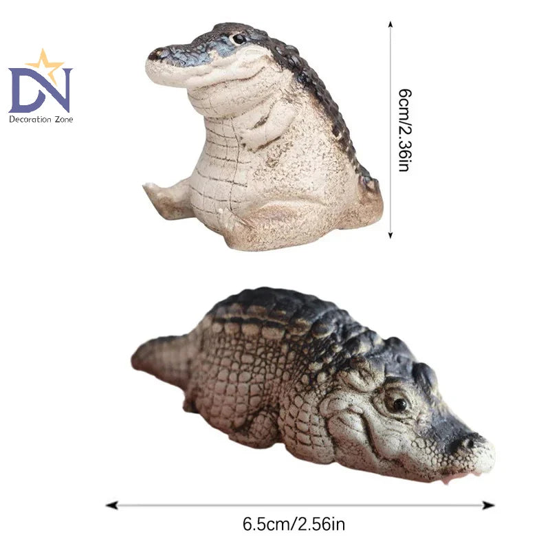 Cute And Lovely Small Crocodile Garden Statue Durable Art Figurine For Backyard Parks Creative Animals Sculpture Home Decoration