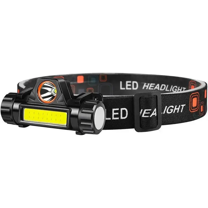 1pcs Rechargeable Fishing LED Headlamp Camping Headlight XPE COB Work Light 2 Lighting Modes With Tail Magnet Detachable