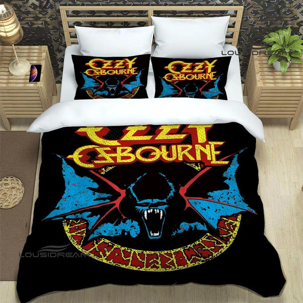 Dive into Ozzy's Dreamworld: A Retro Bedding Symphony for Headbanging Sleep - Premium bedding from Lizard Vigilante - Just $57.99! Shop now at Lizard Vigilante