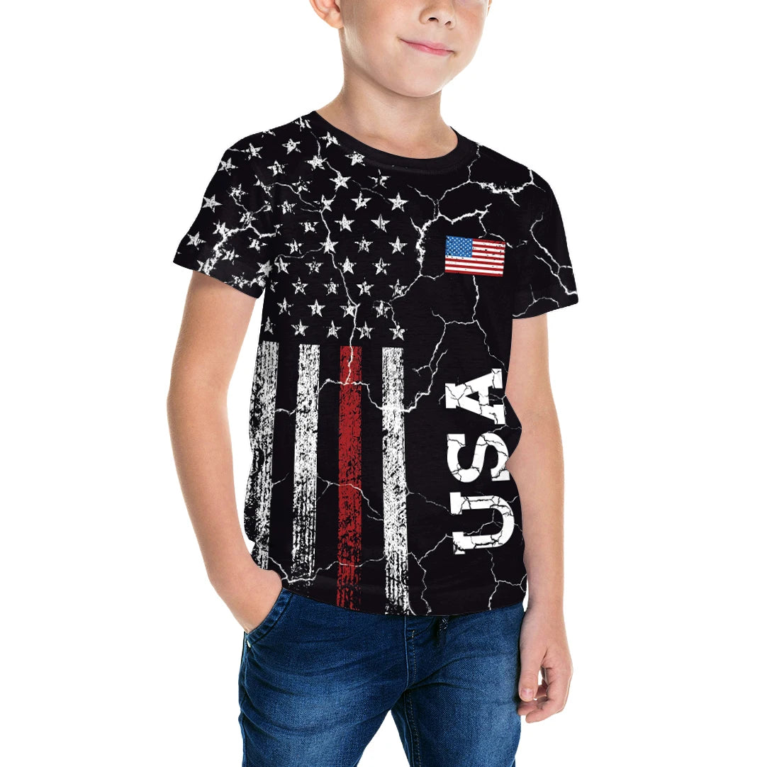 Patriotic Independence Day Kids T-Shirt – Fun National Flag Print Short Sleeve Party Costume - Premium T-Shirt from Lizard Vigilante - Just $24.99! Shop now at Lizard Vigilante