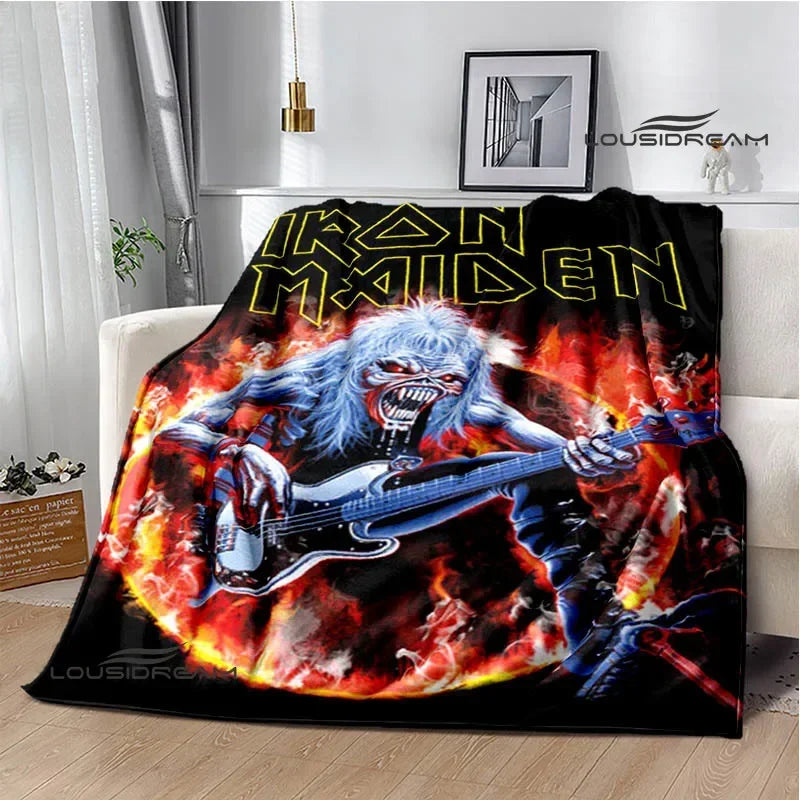 Iron Maiden Printed Blanket – Soft Flannel Kids & Adults Throw | Warm, Portable, and Perfect for Home or Travel - Premium blanket from dsers - Just $33.66! Shop now at Lizard Vigilante