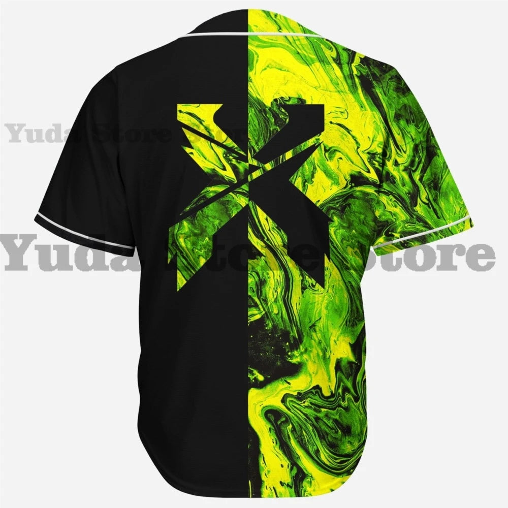 Acid Green Toxic Slime Excision Rave Baseball Jersey – The Ultimate EDM Festival Outfit for Spring & Summer Vibes - Premium  from Lizard Vigilante - Just $38.88! Shop now at Lizard Vigilante