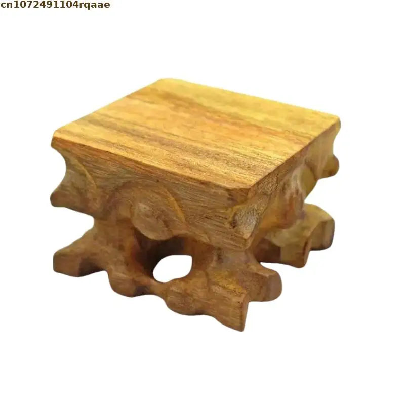 Simple Figurine Statue Display Stand Miniature Solid Wood Bases Coffee Tea Sets Pedestal Vase Flower Pot Bonsai Sorting Table