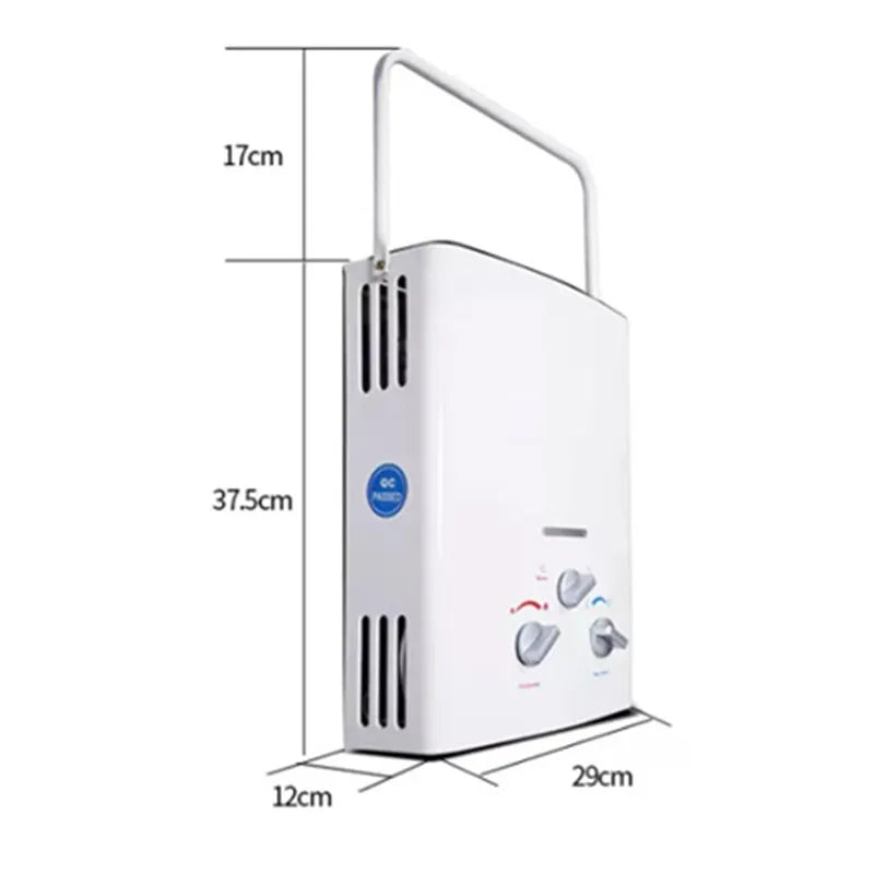 LPG Propane Gas Tankless Water Heater 6L Outdoor Camping Instant Bath With Shower Head Hot Water Heater Boiler Car Truck Tent
