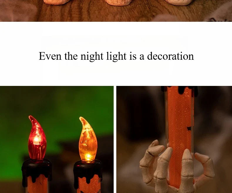 Halloween  Skull Lamp Creative Decor for Spooky Party Unique Skull Candle Lantern Halloween Decoration Spooky Lighting