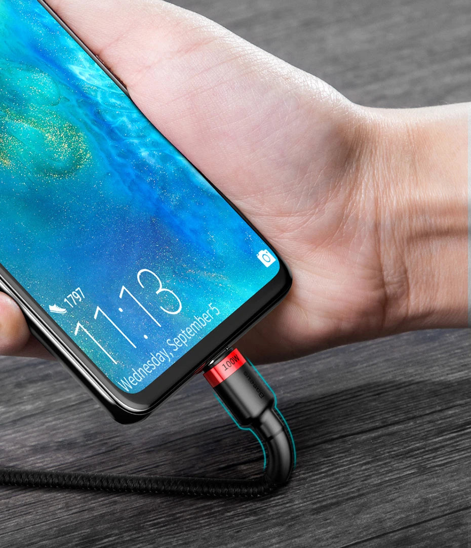 Baseus 100W USB-C to USB-C PD Fast Charging Cable – 5A Quick Charge 3.0 for MacBook, Samsung, Xiaomi, and More (2M) - Premium cable from Lizard Vigilante - Just $49.99! Shop now at Lizard Vigilante