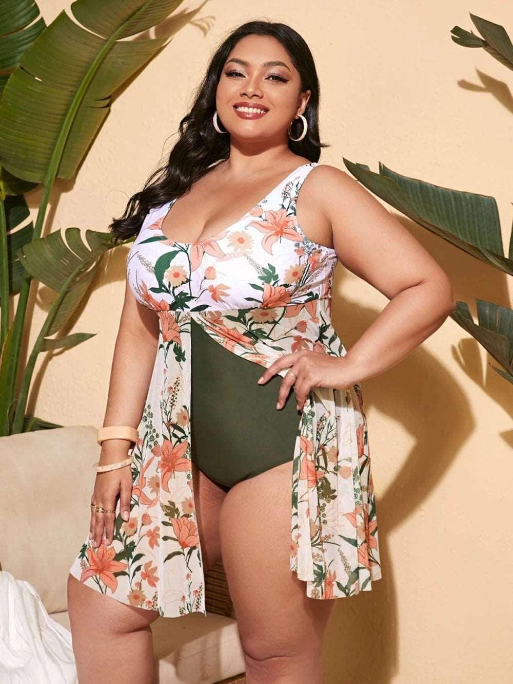 2024 Women's New Swimsuit One Piece Swimwear Plus Size Push Up Large Ladies Gorgeous Swimming Suits Big Beautiful Beachwear Bathing Suits - Premium swimwear from Lizard Vigilante - Just $29.99! Shop now at Lizard Vigilante