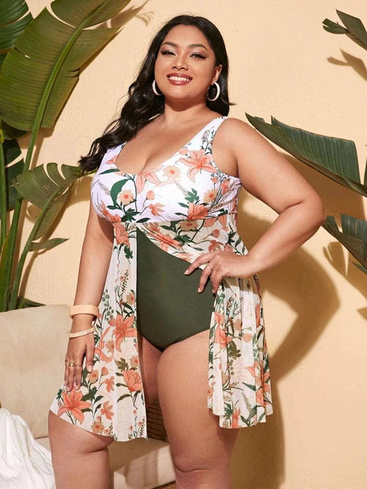 2024 Women's New Swimsuit One Piece Swimwear Plus Size Push Up Large Ladies Gorgeous Swimming Suits Big Beautiful Beachwear Bathing Suits - Lizard Vigilante