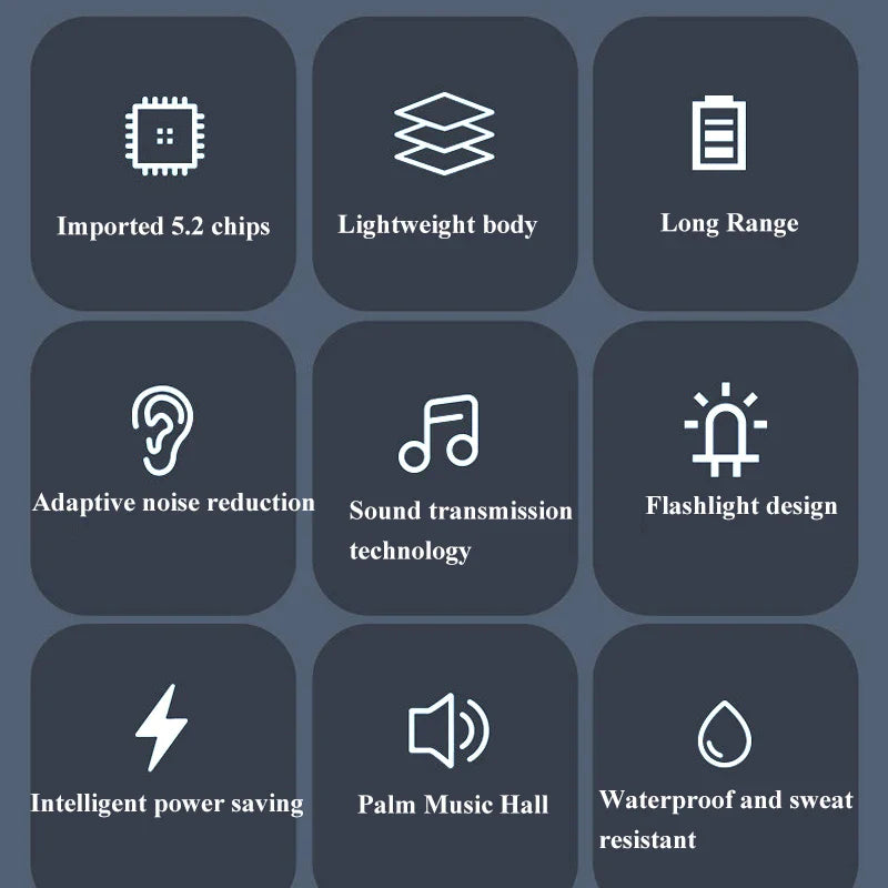 Bluetooth 5.2 Bone Conduction Speaker Under Pillow Noise Reduction Speaker Stereo Music Player with Flashlight Sleep Aid