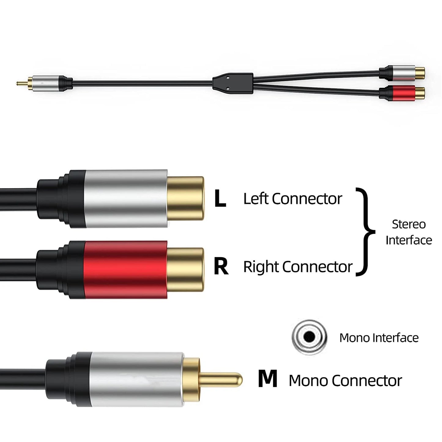 0.3m RCA Audio Cable 1 Male to 2 Female Y Splitter Adapter – Gold-Plated, Premium Sound Quality for Speaker, Amplifier, and Audio Systems - Premium y splitter from Lizard Vigilante - Just $17.79! Shop now at Lizard Vigilante