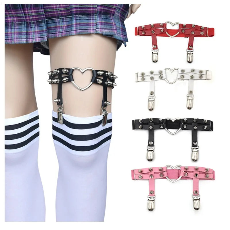 Sexy Punk Leather Garter Belt - Edgy and Alluring - Premium garter belt from Lizard Vigilante - Just $19.88! Shop now at Lizard Vigilante