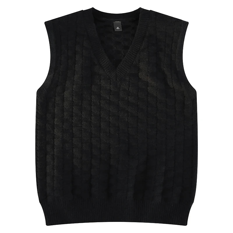 “GRUNGEWEAVE 666” Vintage Knit Vest – Jacquard Check Pattern Sleeveless V-Neck Armor for Off-Stage Legends & Louder Lives - Premium vest from dsers - Just $47.99! Shop now at Lizard Vigilante
