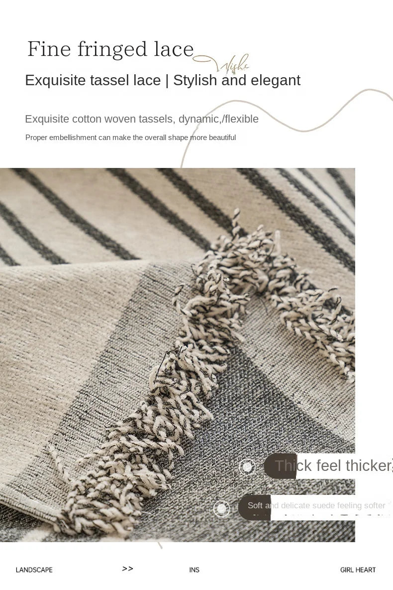 Nordic Throw Blanket – Heavy Stitch Geometric Sofa Tapestry for Home, Camp, and Chaos Nights