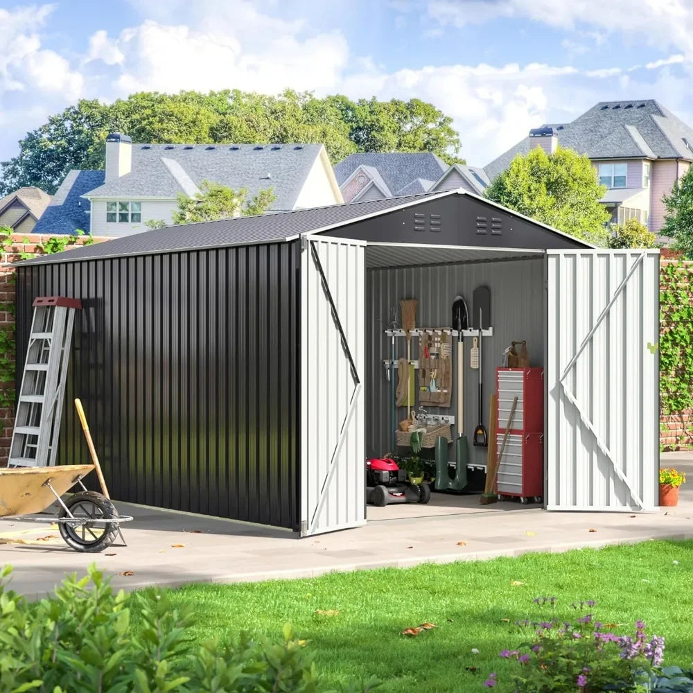 8 x 12 FT Outdoor Storage Shed, Reinforced Metal - Ample Storage for Tools & Equipment - Premium shed from Lizard Vigilante - Just $388.88! Shop now at Lizard Vigilante