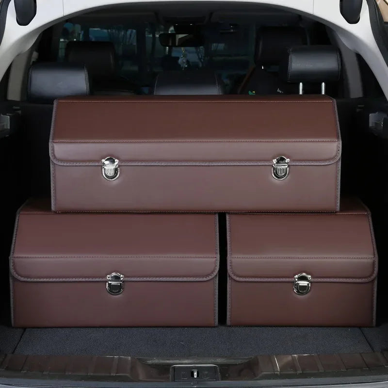 Car Trunk Organizer Organizers And Storage Suv Faux Leather Foldable Trunk Multi-Compartment Adjustable Auto Grocery Storage Box - Premium  from Lizard Vigilante - Just $11.99! Shop now at Lizard Vigilante