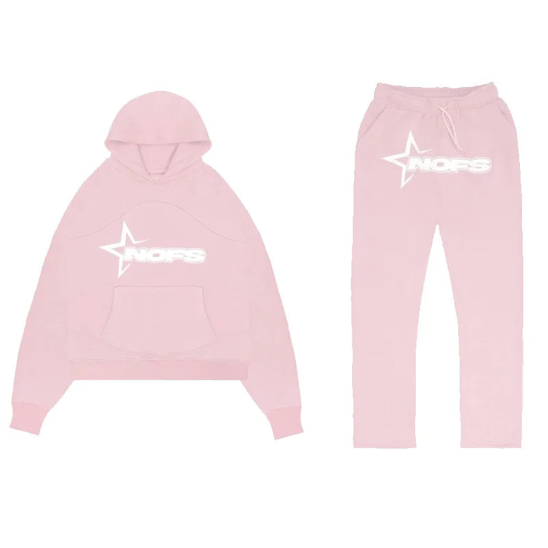 HOT NOFS Print Hoodie and Sweatpants Set – Trendy Brand Streetwear for Men and Women - Premium hoodie set from Lizard Vigilante - Just $58.88! Shop now at Lizard Vigilante