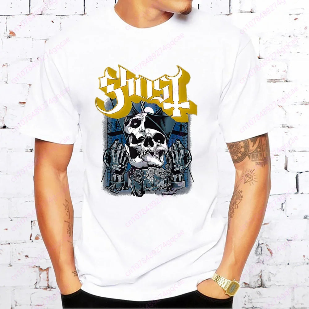 “ECHOES OF THE DAMNED” – GHOST Band Heavy Metal Tee for Men | Summer Fashion T-Shirt for the Loud, the Lost & the Legends - Premium t-shirts from dsers - Just $22.99! Shop now at Lizard Vigilante